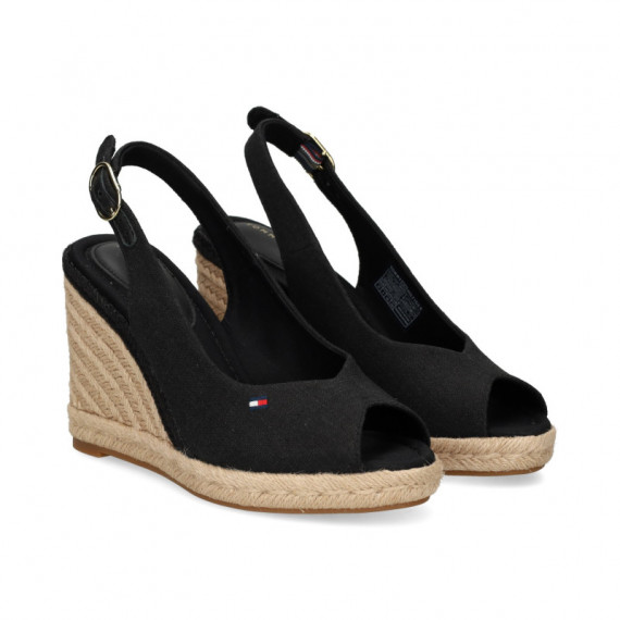 Abierto Punta y Talon Textil Negro  TOMMY HILFIGER