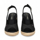 Abierto Punta y Talon Textil Negro  TOMMY HILFIGER