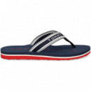 Flip Flop Cinta Th Multi Negro  TOMMY HILFIGER