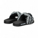 Pala Pool Saten Blanco+negro  LOVE MOSCHINO