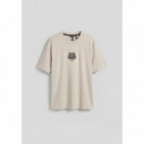 Camiseta Regular Fit de Punto de Algodón con Estampado de Tigre de ANTONY MORATO