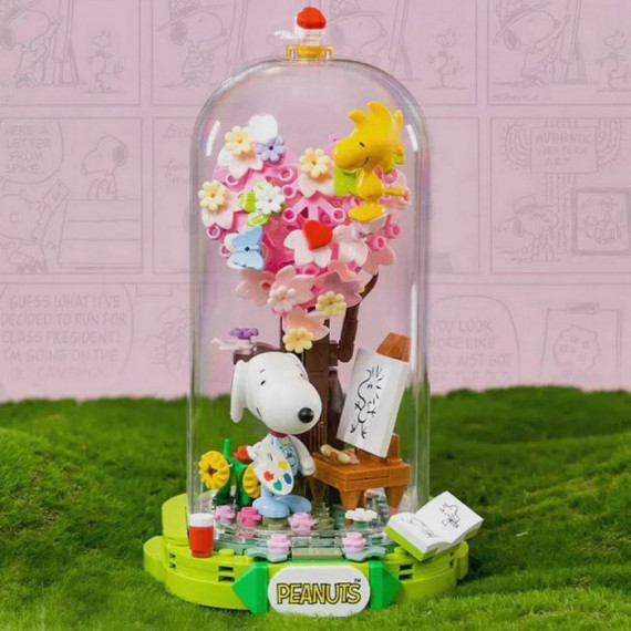 Maqueta de Construcción Figurita Snoopy Artista Sakura  PANTASY