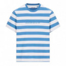 Camiseta a Rayas con Logotipo  GUESS