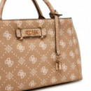 Bolso Carrie Logo Girlfriend Satchel Biscotti  GUESS