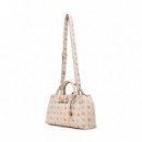 Bolso Carrie Logo Girlfriend Satchel Biscotti  GUESS