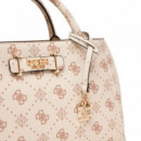 Bolso Carrie Logo Girlfriend Satchel Biscotti  GUESS