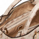 Bolso Carrie Logo Girlfriend Satchel Biscotti  GUESS