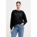 Sudadera con Logo Triángulo de Strass de GUESS