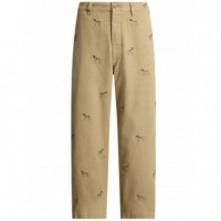 Polo RALPH LAUREN - Woven-pants - Paddock Tan W Hound Aoe - 710P02694001/PADDOCK Tan W Hound Aoe