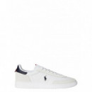 Polo RALPH LAUREN - Bedford Rib-sneakers-low Top Lace - White Navy Red - 809P01619001/WHITE Navy Red