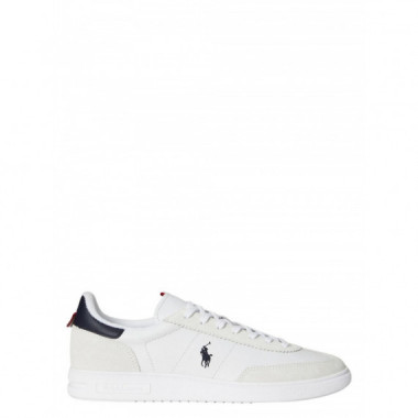 POLO RALPH LAUREN - BEDFORD RIB-SNEAKERS-LOW TOP LACE - WHITE NAVY RED - 809P01619001/WHITE NAVY RED