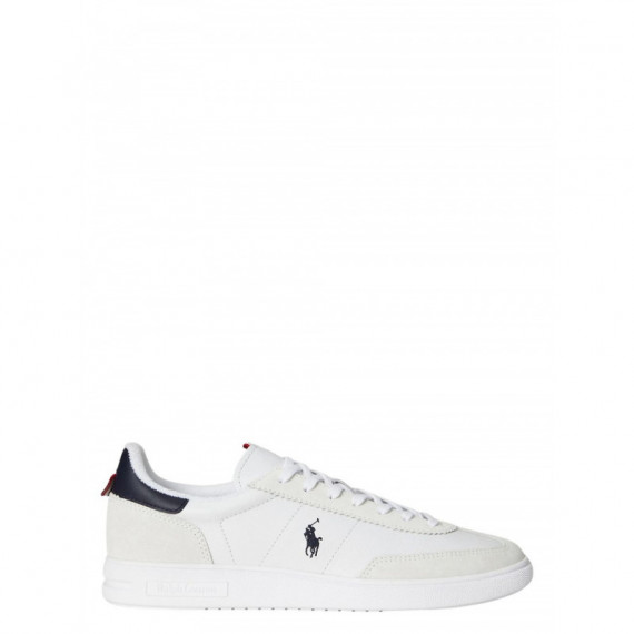 Polo RALPH LAUREN - Bedford Rib-sneakers-low Top Lace - White Navy Red - 809P01619001/WHITE Navy Red
