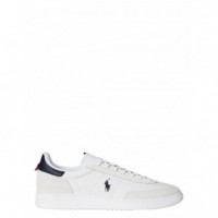 POLO RALPH LAUREN - BEDFORD RIB-SNEAKERS-LOW TOP LACE - WHITE NAVY RED - 809P01619001/WHITE NAVY RED