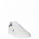 Polo RALPH LAUREN - Bedford Rib-sneakers-low Top Lace - White Navy Red - 809P01619001/WHITE Navy Red