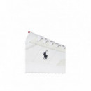 Polo RALPH LAUREN - Bedford Rib-sneakers-low Top Lace - White Navy Red - 809P01619001/WHITE Navy Red