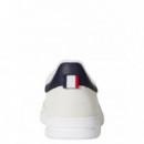 Polo RALPH LAUREN - Bedford Rib-sneakers-low Top Lace - White Navy Red - 809P01619001/WHITE Navy Red
