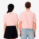 Camiseta de Punto Jersey con Detalles de la Marca en Relieve  LACOSTE