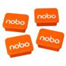 NOBO Imanes Color Naranja de 18 X 22 Mm