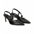 sin Talon Tira Empeine Piel Negro  LODI