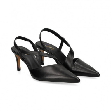 sin Talon Tira Empeine Piel Negro  LODI