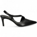 sin Talon Tira Empeine Piel Negro  LODI