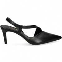 sin Talon Tira Empeine Piel Negro  LODI