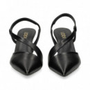 sin Talon Tira Empeine Piel Negro  LODI