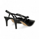 sin Talon Tira Empeine Piel Negro  LODI