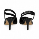 sin Talon Tira Empeine Piel Negro  LODI