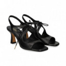 Sandalia Acordonada Piel Negro  LODI