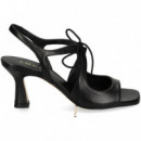 Sandalia Acordonada Piel Negro  LODI