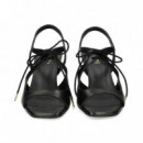 Sandalia Acordonada Piel Negro  LODI