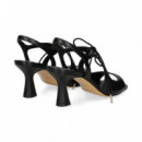 Sandalia Acordonada Piel Negro  LODI