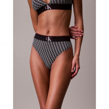 Stretch Thong - Graphic Monogram Microfibre de CALVIN KLEIN