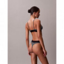 Stretch Thong - Graphic Monogram Microfibre de CALVIN KLEIN