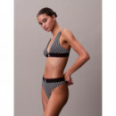 Stretch Thong - Graphic Monogram Microfibre de CALVIN KLEIN