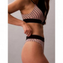 Stretch Thong - Graphic Monogram Microfibre de CALVIN KLEIN
