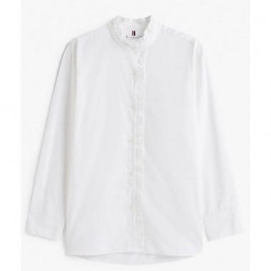 TOMMY HILFIGER - Poplin Ruffle Shirt - Ycf - F|WW0WW46848/YCF