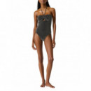 KARL LAGERFELD - Signature Lurex Cheeky Ss - 919 - B1W46016/919