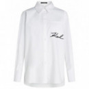 KARL LAGERFELD - Signature Pocket Poplin Shirt - 100 - B1W11013/100