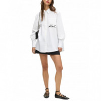 KARL LAGERFELD - Signature Pocket Poplin Shirt - 100 - B1W11013/100