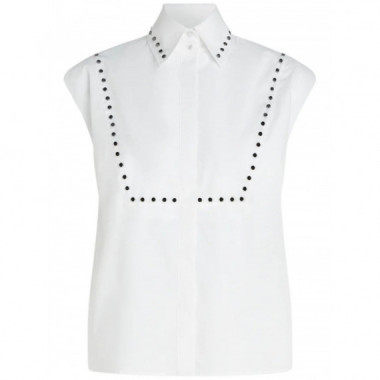KARL LAGERFELD - Stud Detail Poplin Shirt - 100 - B1W11017/100