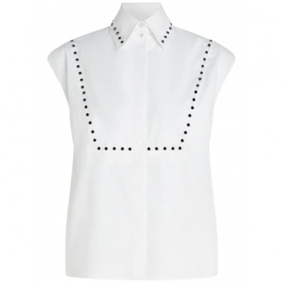 KARL LAGERFELD - Stud Detail Poplin Shirt - 100 - B1W11017/100