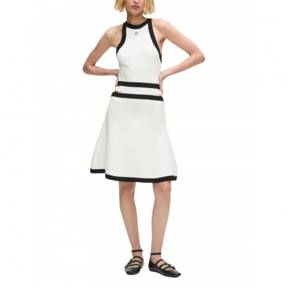 KARL LAGERFELD - Belt Detail Knit Dress - 101 - B1W13004/101