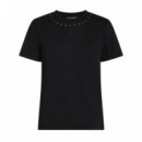 KARL LAGERFELD - Stud Detail T-shirt - 999 - B1W17088/999