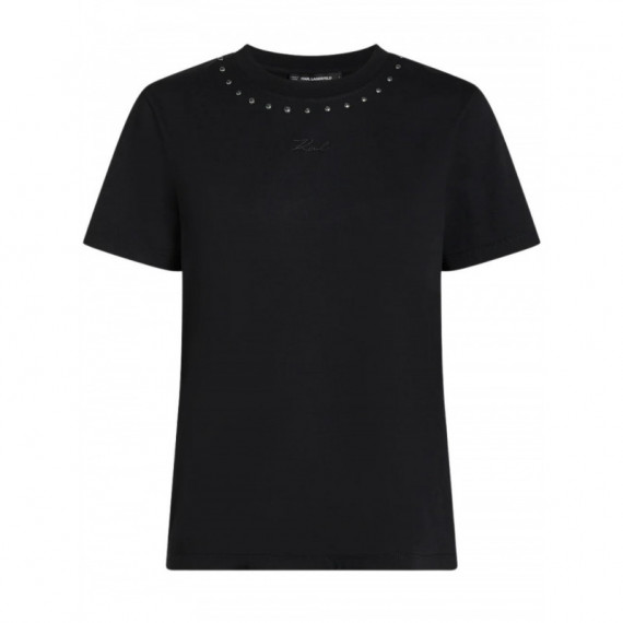 KARL LAGERFELD - Stud Detail T-shirt - 999 - B1W17088/999