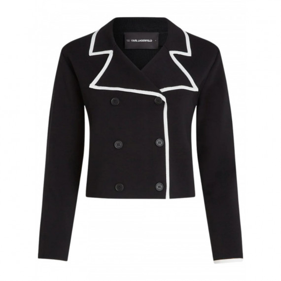 KARL LAGERFELD - Contrast Knit Cardigan - 998 - B1W18004/998