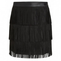 KARL LAGERFELD - Fringe Mini Skirt - 999 - B1W12012/999