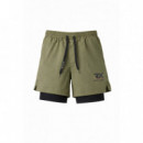 Pantalón Corto Malla Rx Verde Militar  RX HEAVY CORP