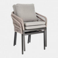Silla Exterior Sahara Khaki Color Antracita Incluye Cojín  Ignífugo   Terrazza Collection®  TERRAZZA COLLECTION